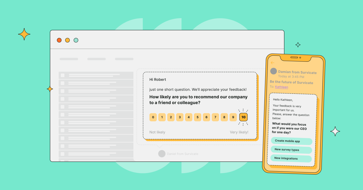 Embedding email surveys in emails
