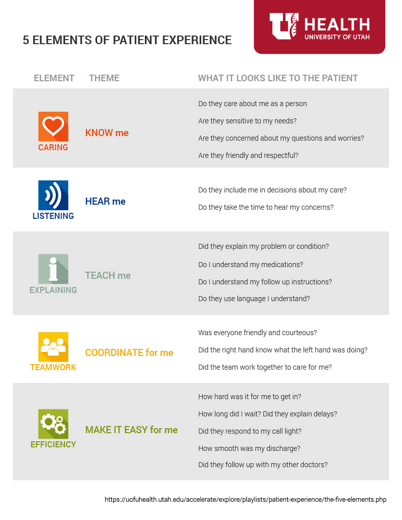 The 5 elements of patient experience - click to download the PDF