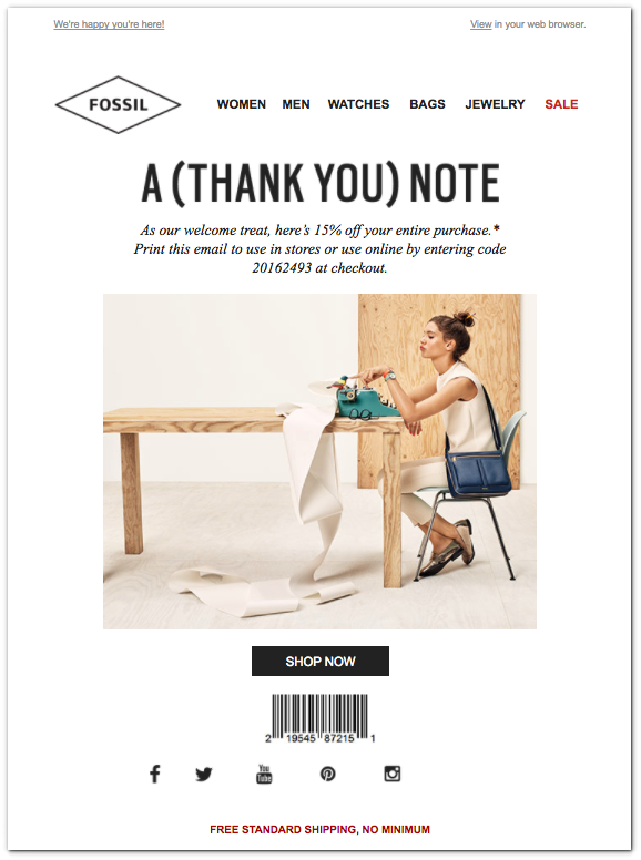 Welcome Email - Fossil