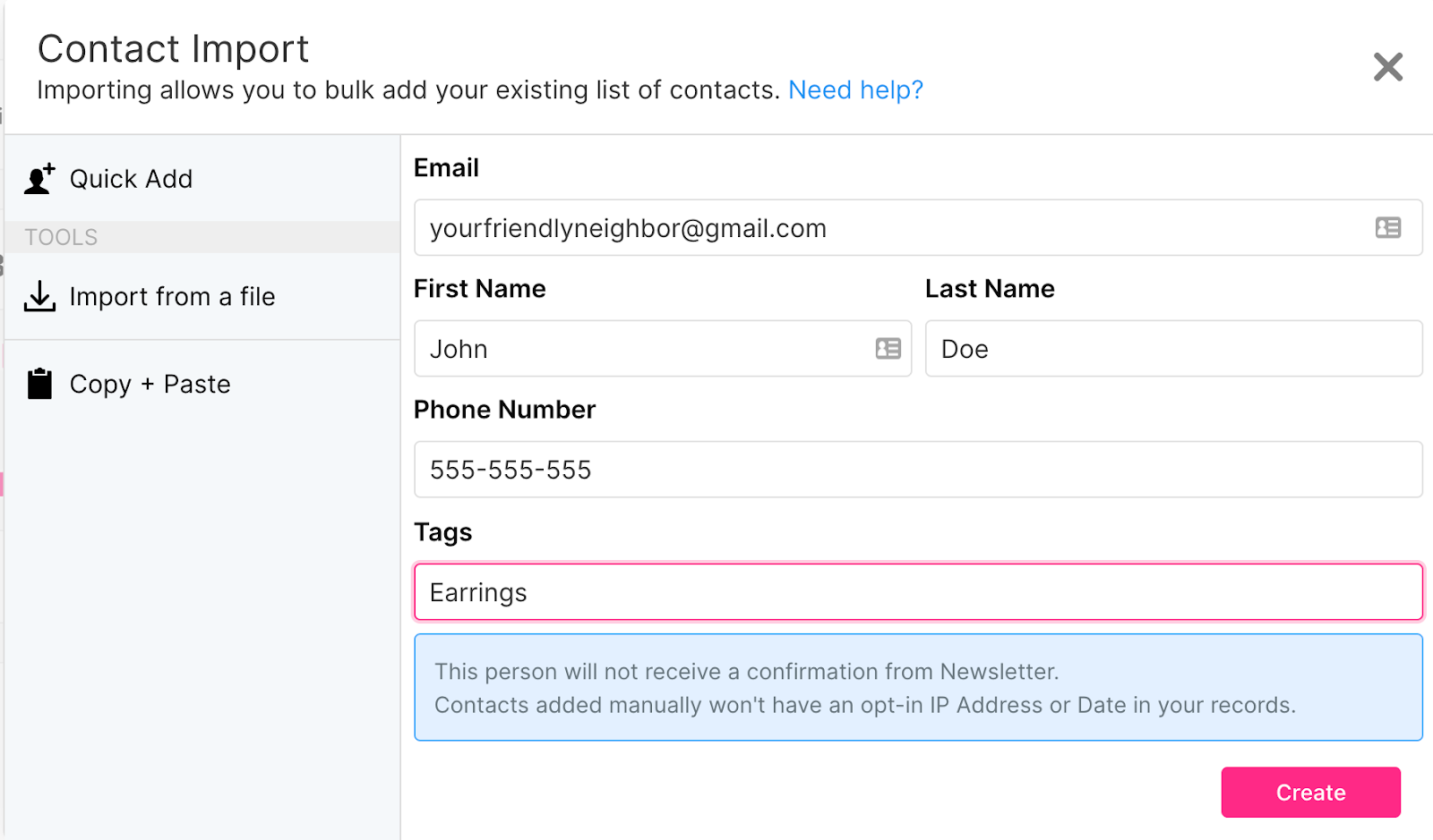 sendlane_contact_import_tagging