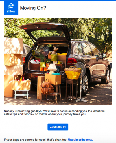 Win Back Your Unengaged Email Subscribers - Zillow Win Back Emails
