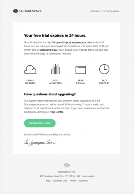 Less Is More Emails - Squarespace