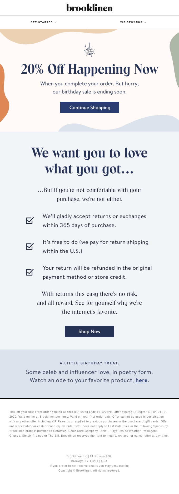 brooklinen-email-marketing-sale