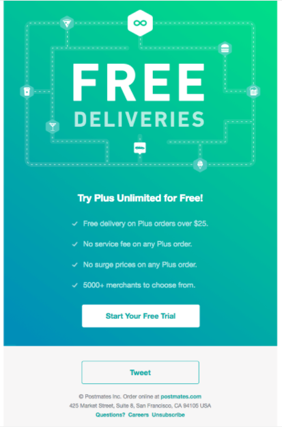 Less Is More Emails - Postmates