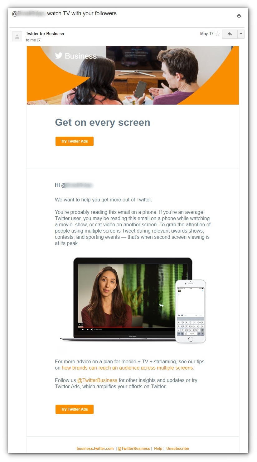 email campaigns to sell ads - email 1