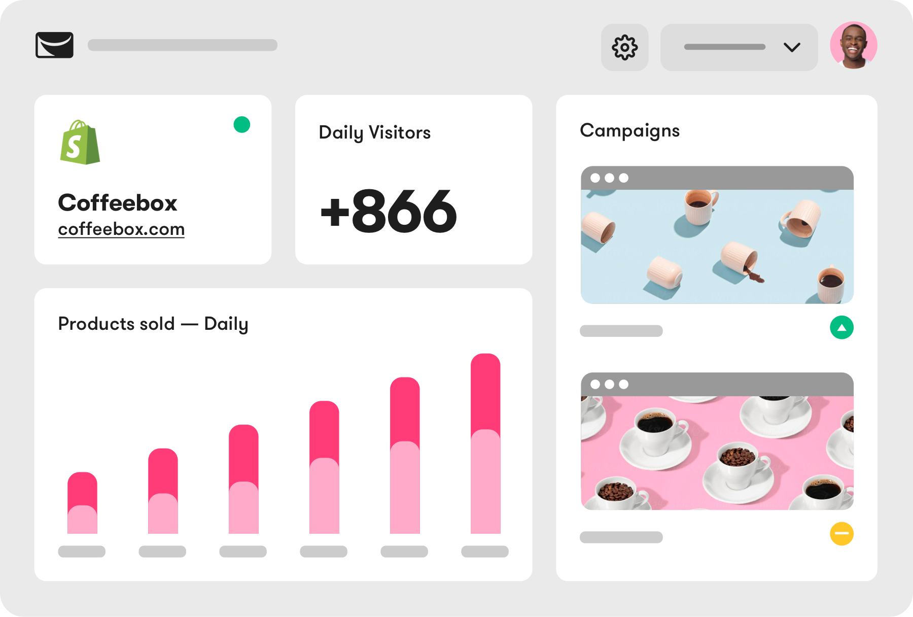 Shopify dashboard integration