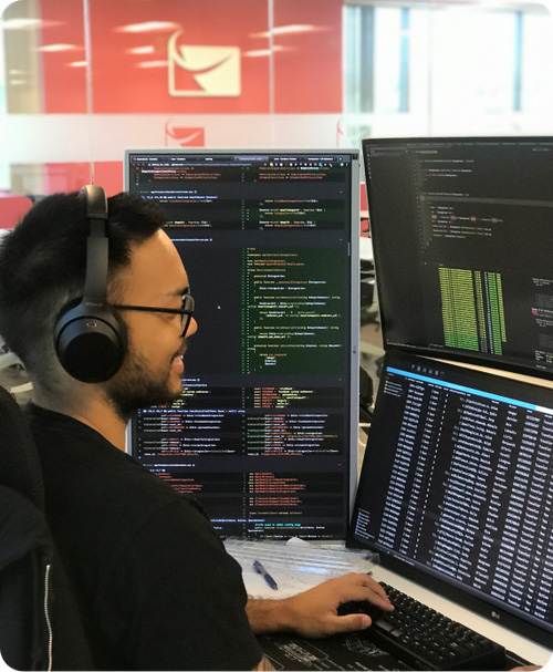 developer at desk