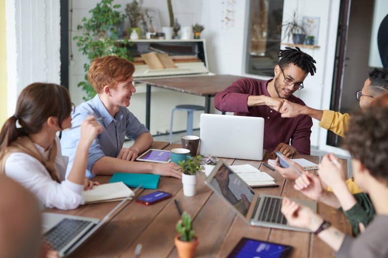 Image of team working together