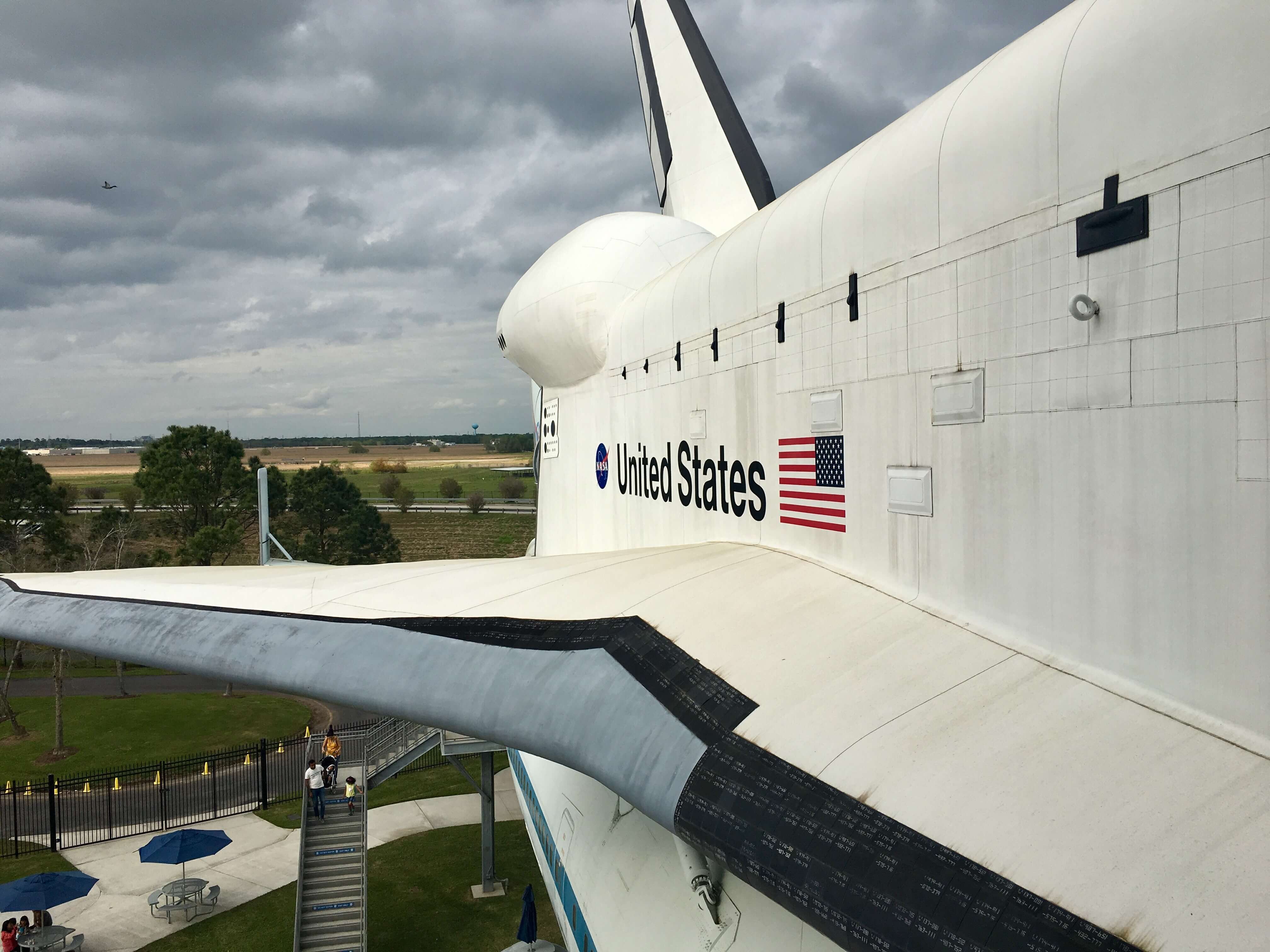 A photo of the Space Shuttle replica at Space Center Houston, a must-do attraction in Houston