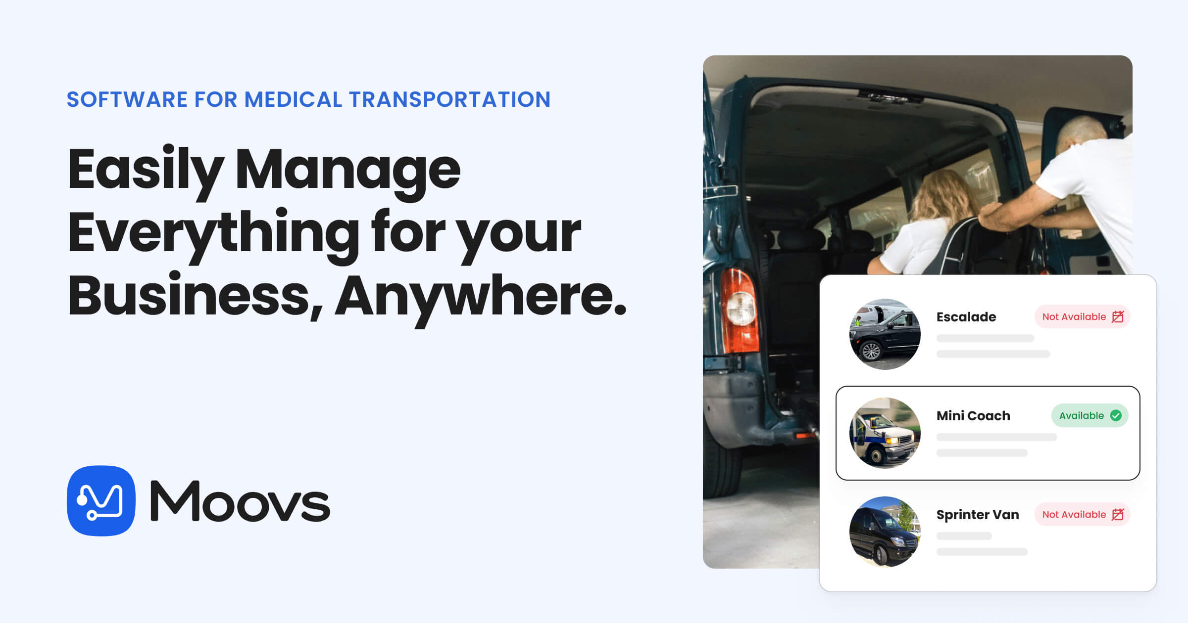 Software for Medical Transportation Provider — Moovs