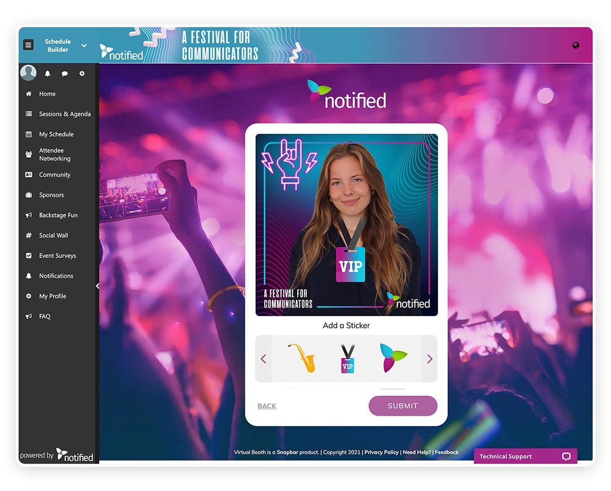 Embed on event platforms.