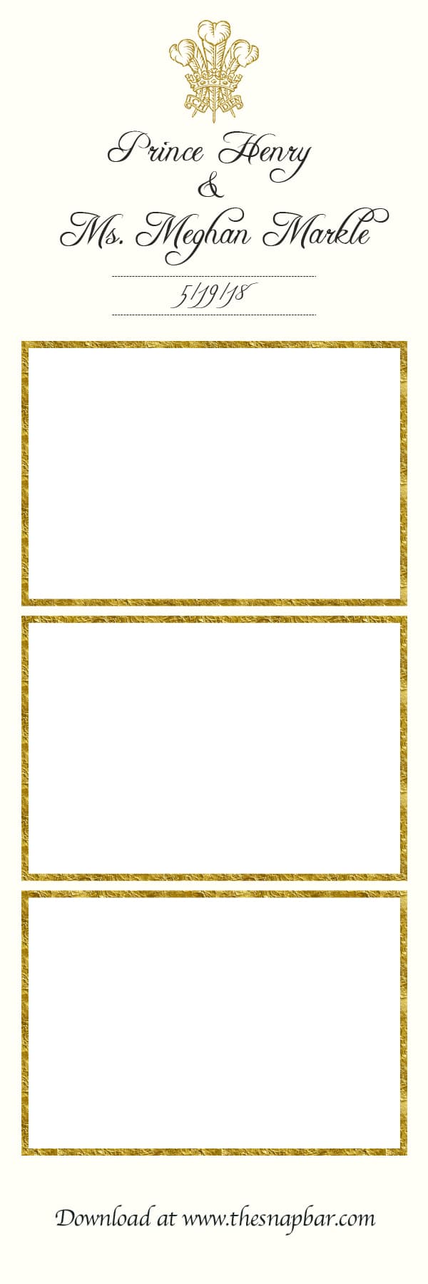 Royal Wedding Photo Booth Print Template