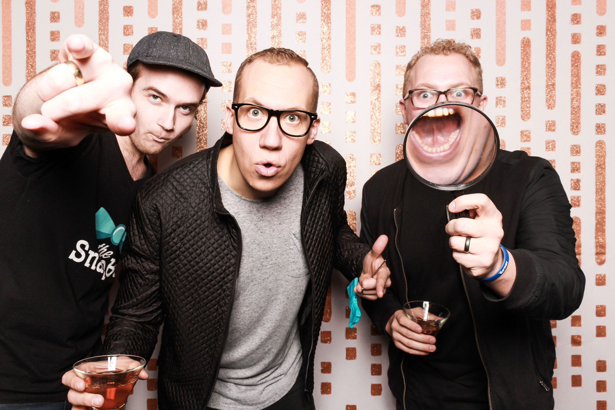 Magnifying glass photo booth experience