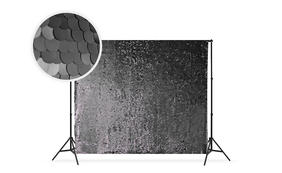 Black photo booth backdrop for Halloween