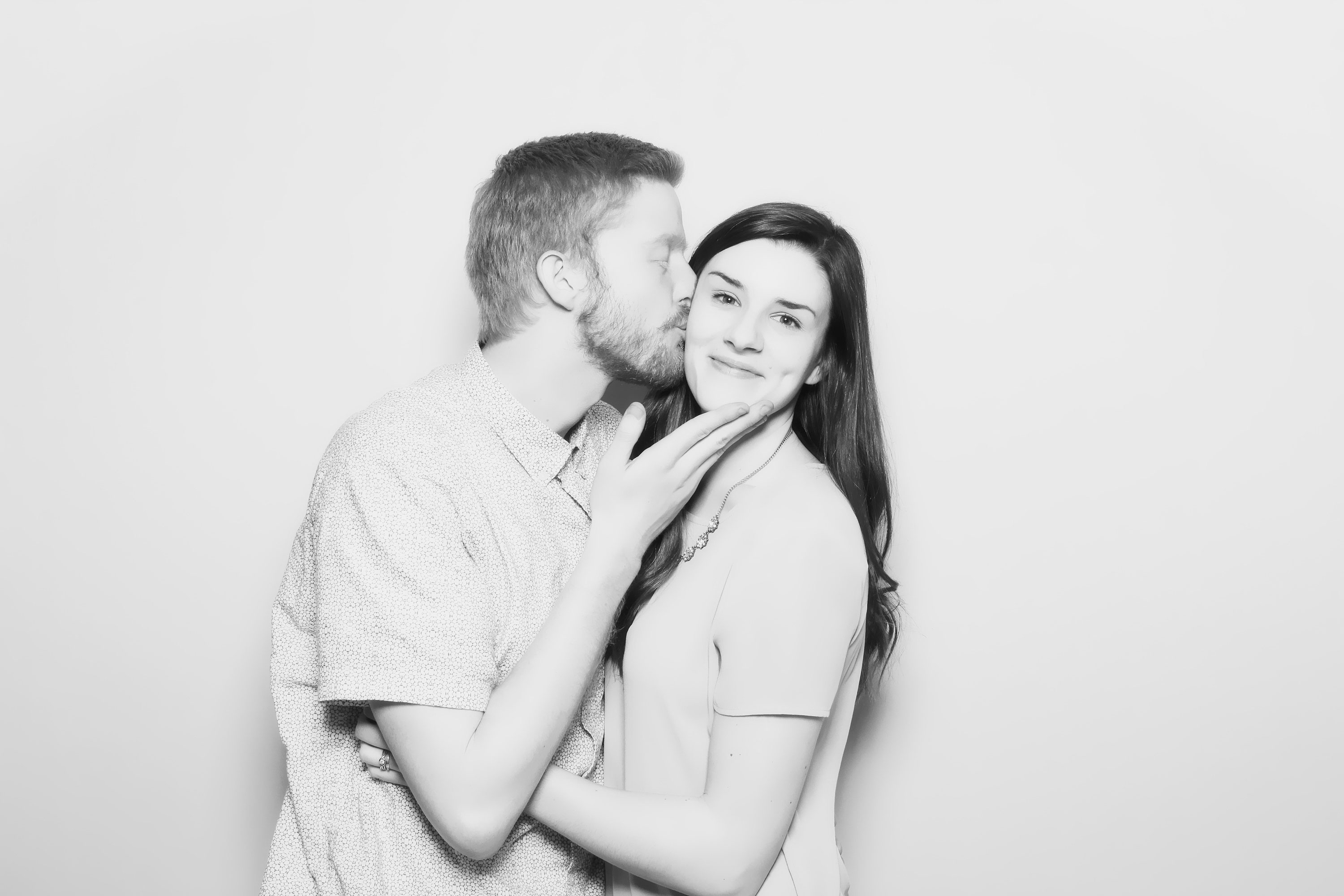 Black and white kiss booth