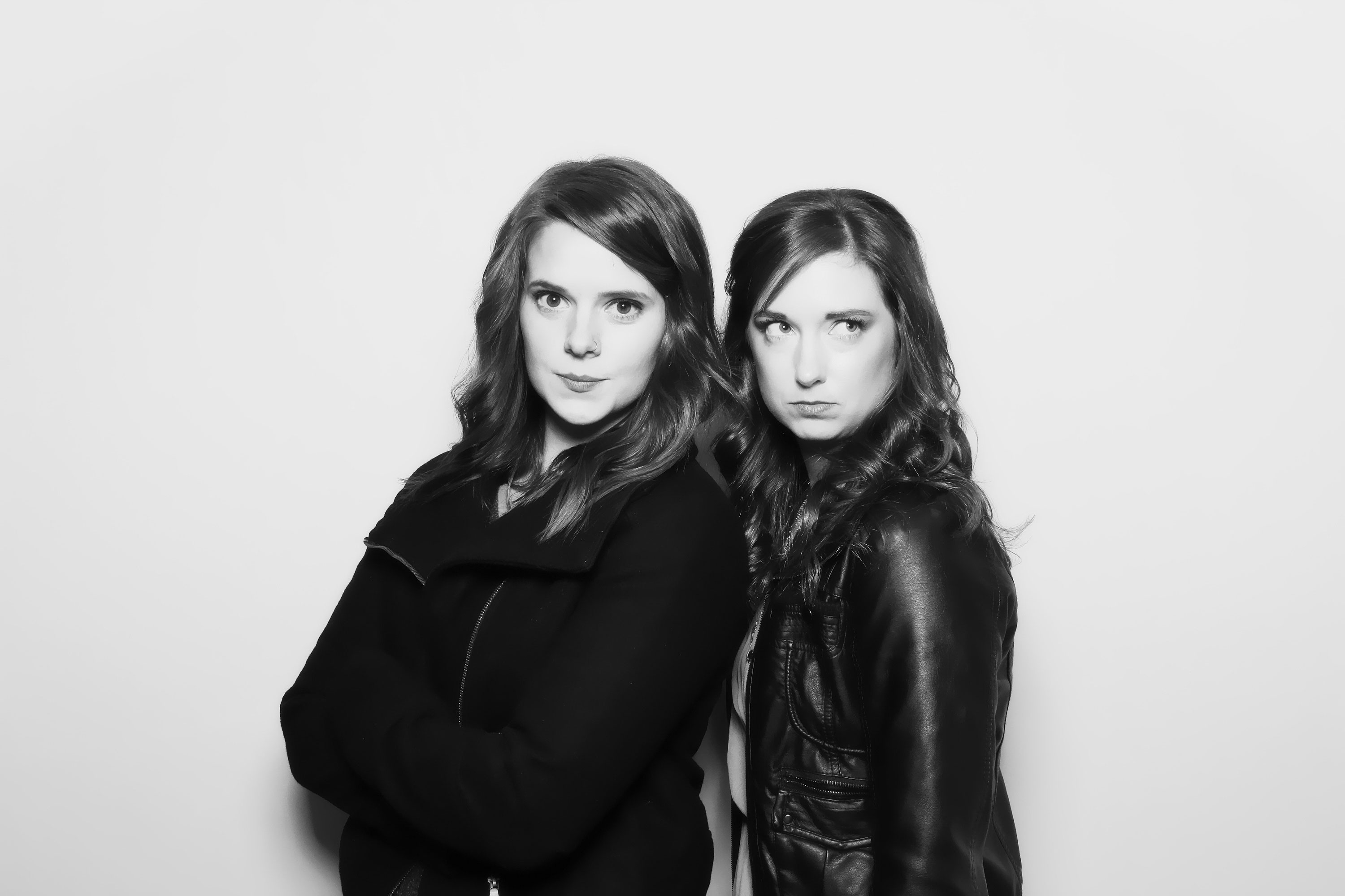 Black and white Charlie's Angels photo pose