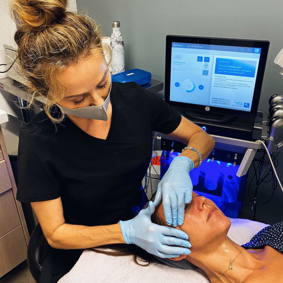 Woman receiving aesthetic treatment at Beverly Hills Rejuvenation Center