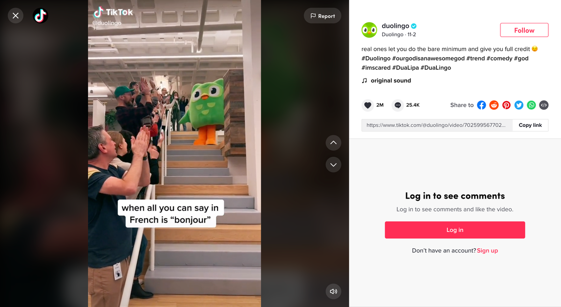 FireShot Capture 162 - Duolingo (@duolingo) Official TikTok - Watch Duolingo