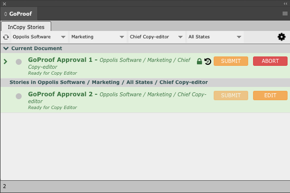 GoProof Edit InCopy Stories