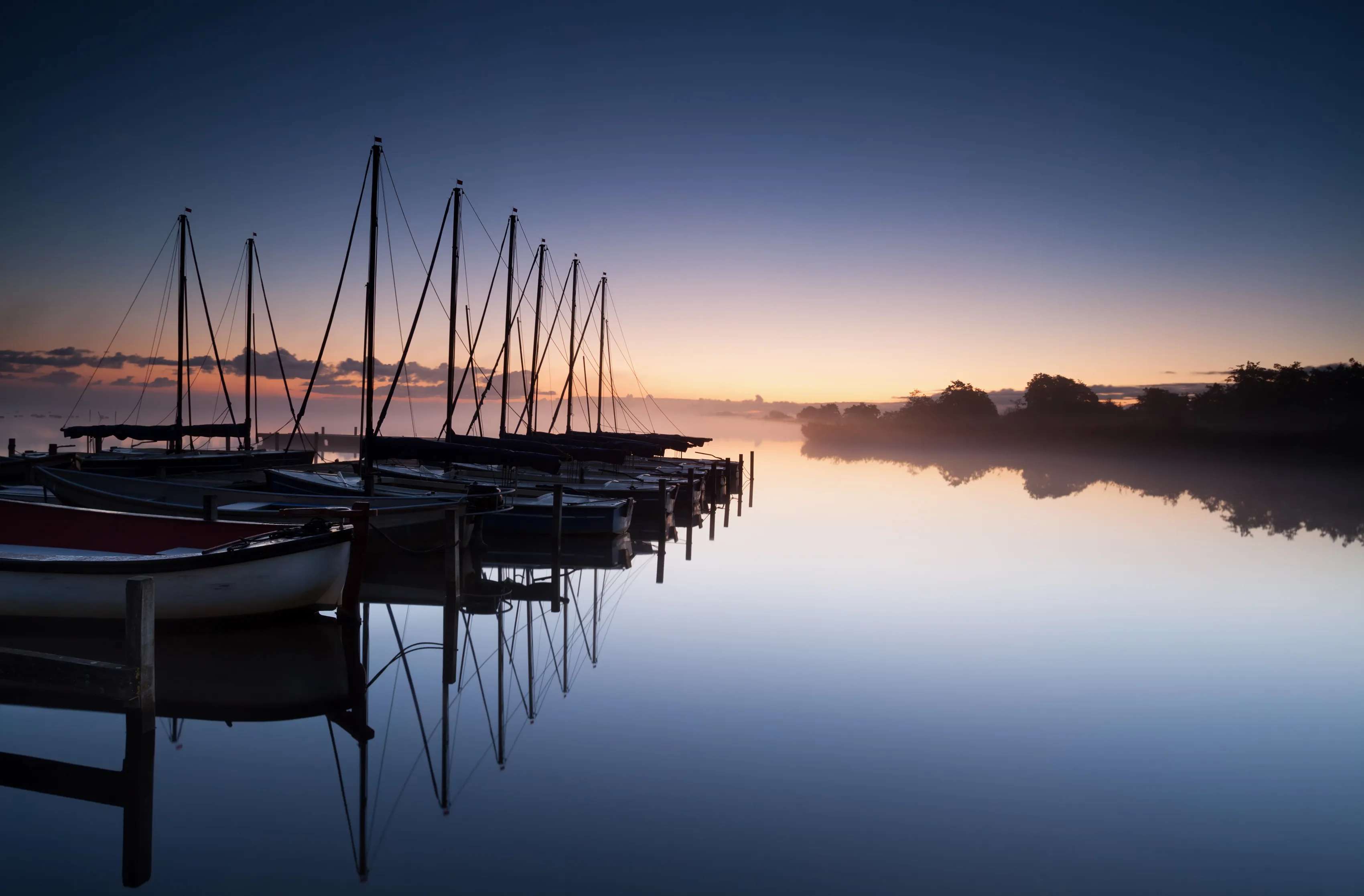 Evening atmosphere at a jetty on Lake Scharmützel