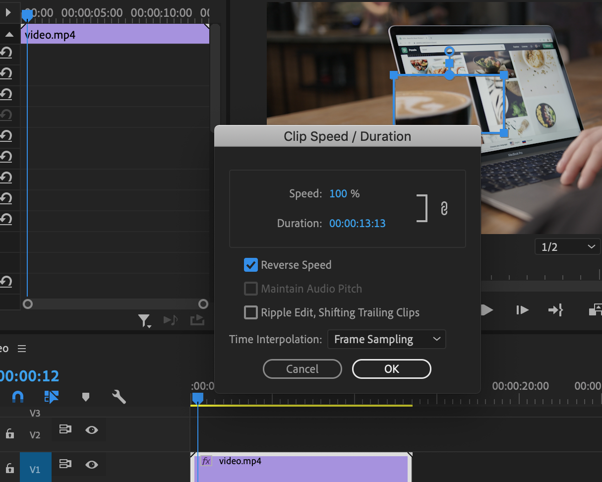 How To Reverse Video Clip In Premiere Pro