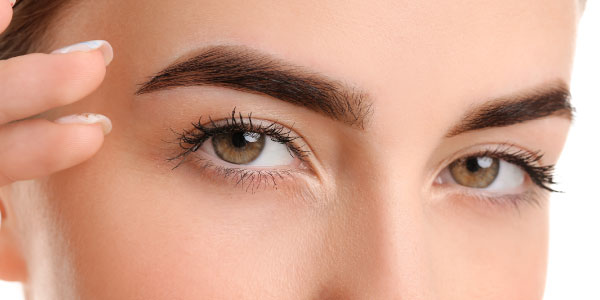 Close up of woman's eyebrows