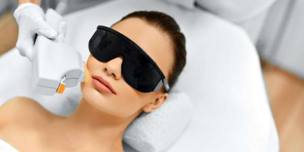 IPL treatment on women's face