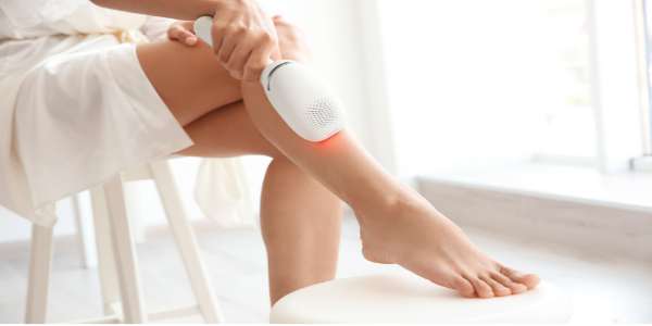 Laser hair removal at home on women's legs