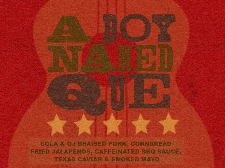 Beef patty topped with coke & oj braised pork, fried jalapenos, caffeinated bbq sauce, roasted corn salsa & smoked mayo