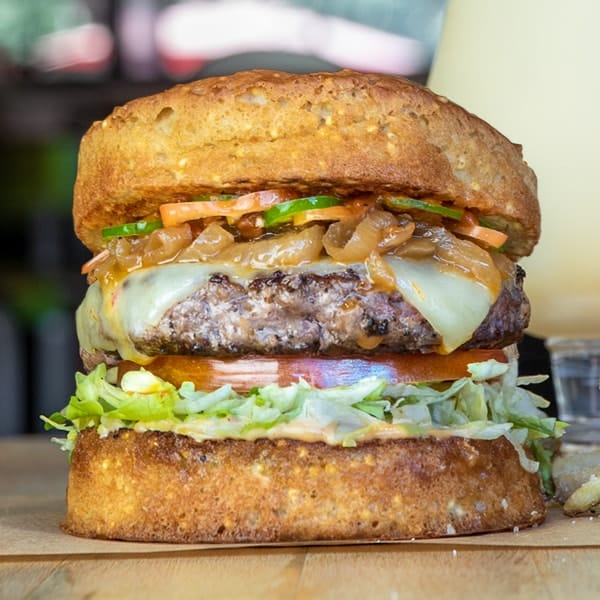 Gluten free El Diablo burger.