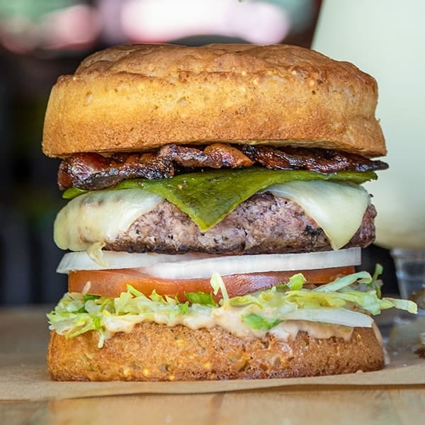 Gluten free Llano Poblano burger.