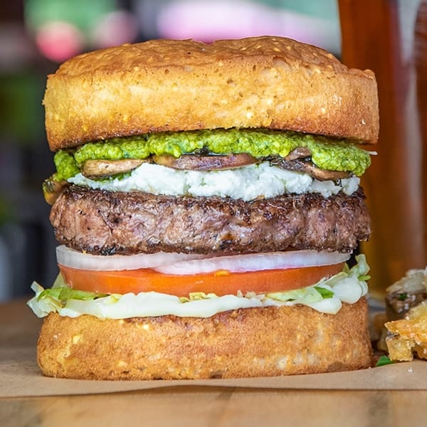 Gluten free Magic Shroom burger.