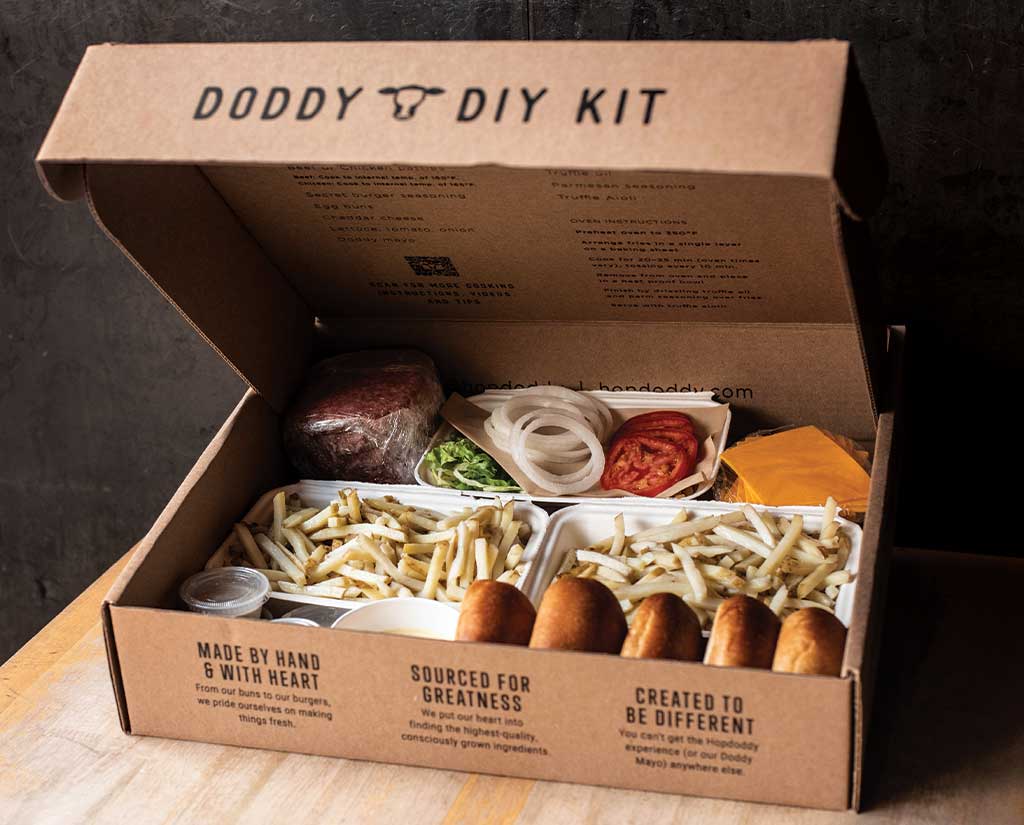 Hopdoddy burger meal kit.