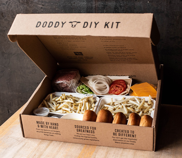 Hopdoddy burger meal kit.