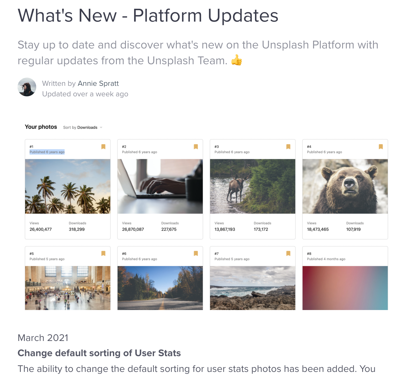Unsplash Product Updates