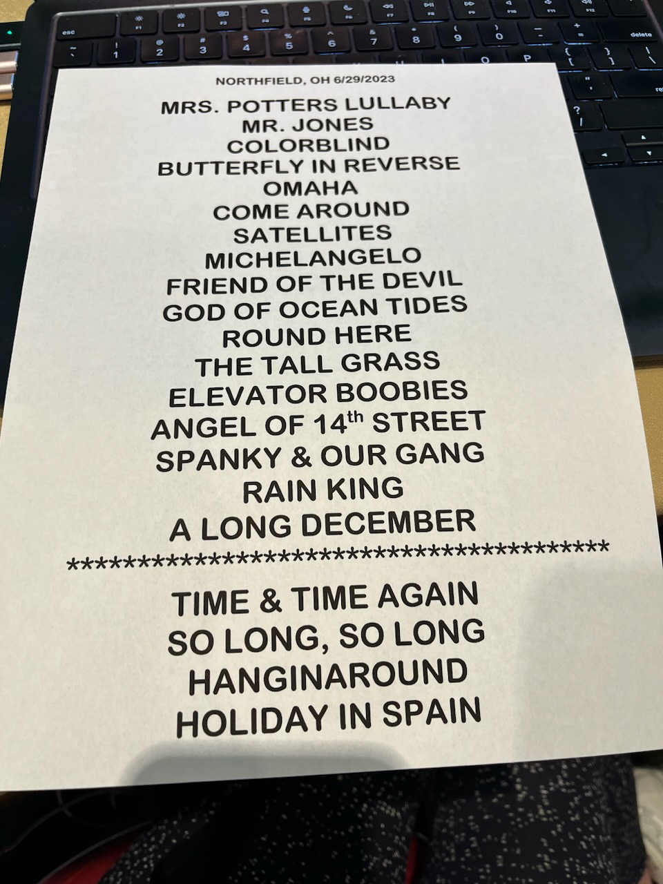 Counting Crows Tour MGM Northfield Park Jun 29 2023