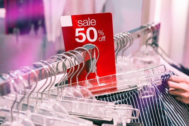 sale rack at clothing store