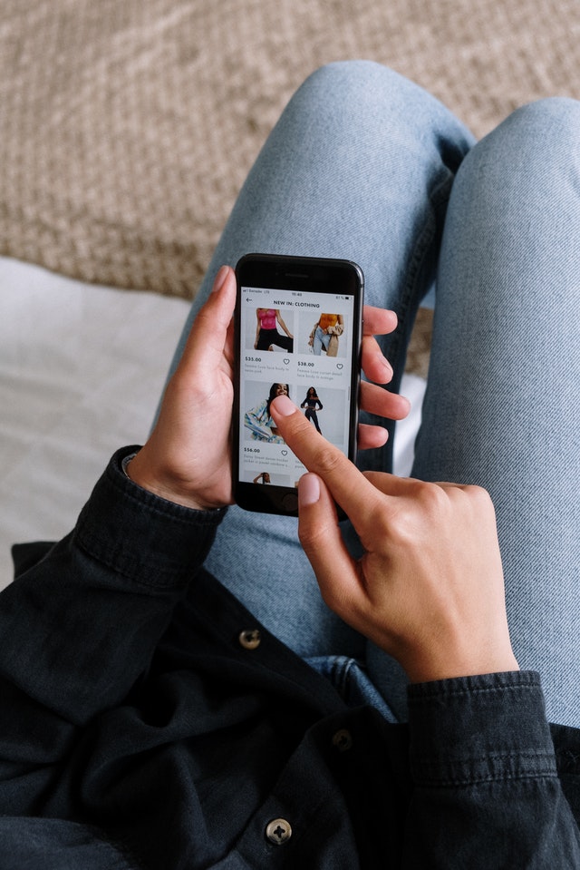 woman shopping on phone