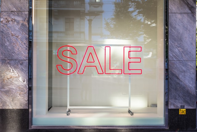 sale sign on window