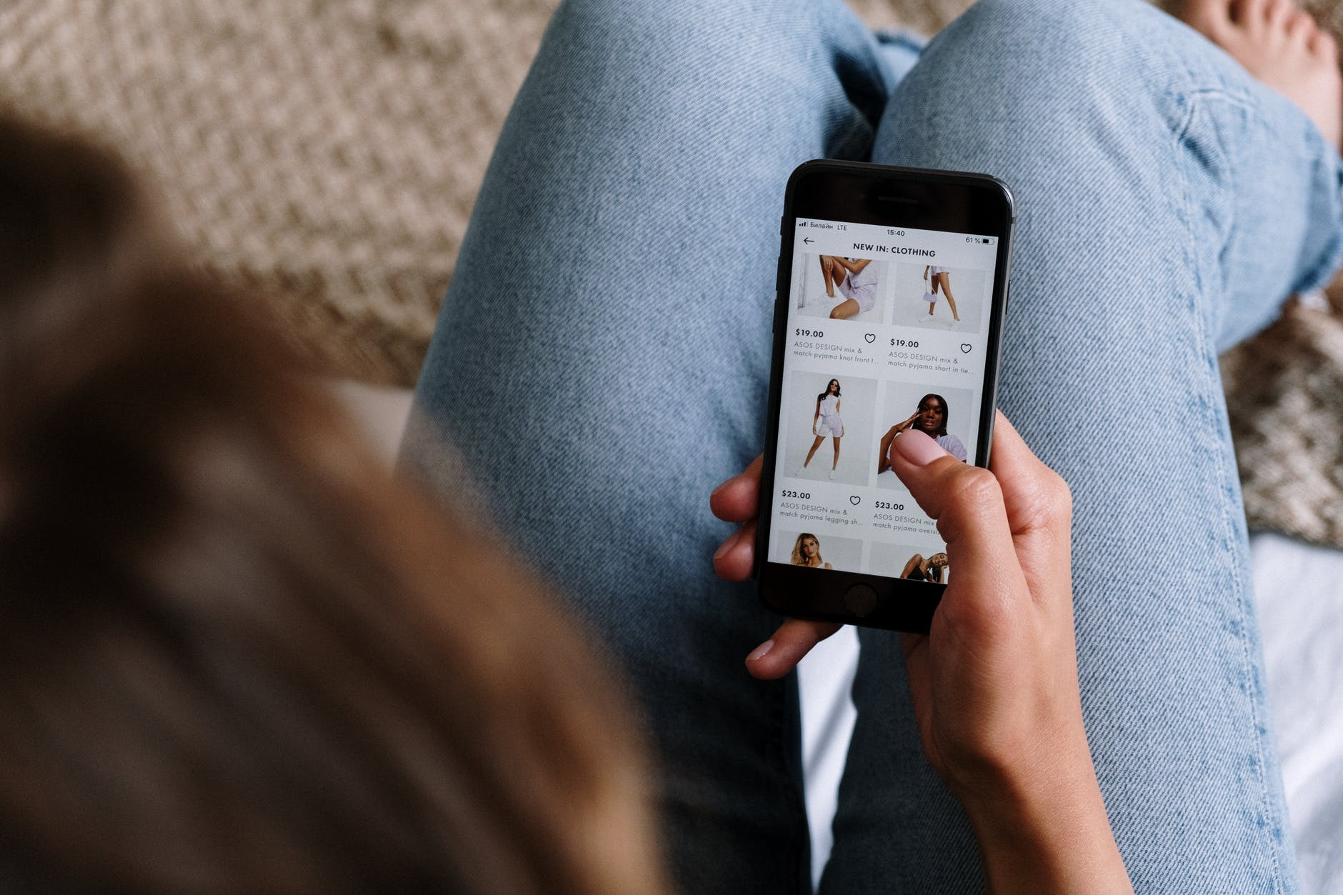 woman shopping online on her smartphone