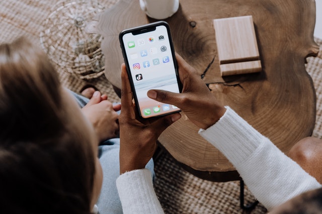 TikTok icon on smartphone