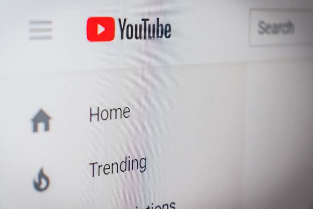 YouTube homepage screen