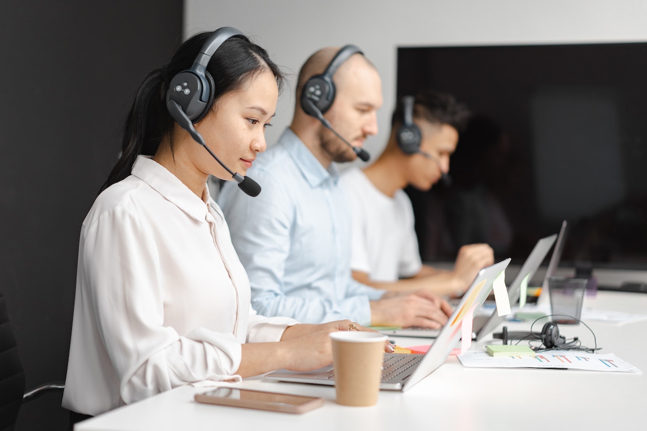Customer service representatives on the phone
