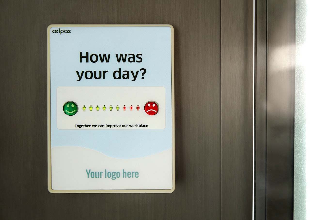 An image of a touch screen showing where you can vote for your experience with a particular service