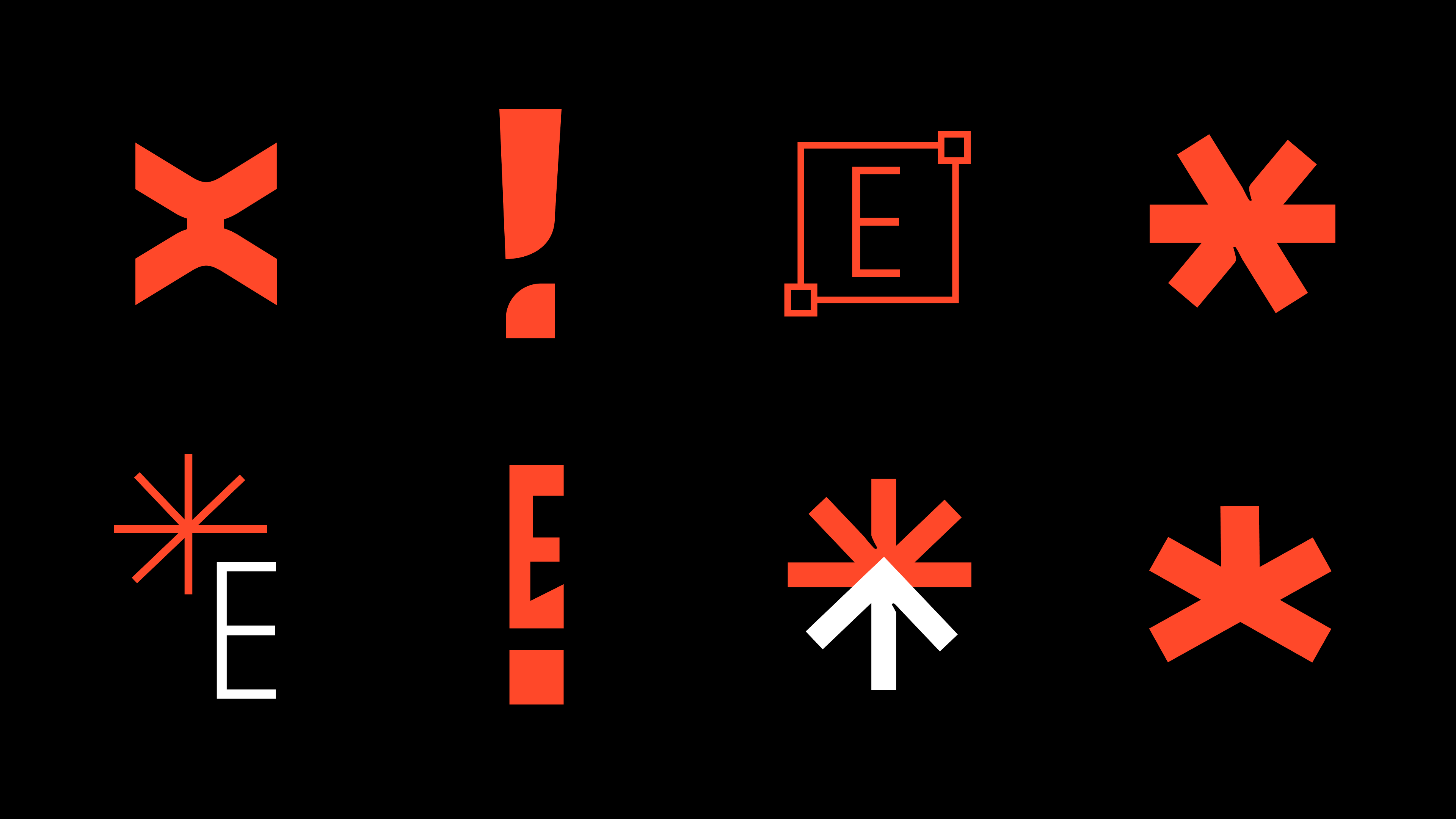 8 graphic symbols we considered