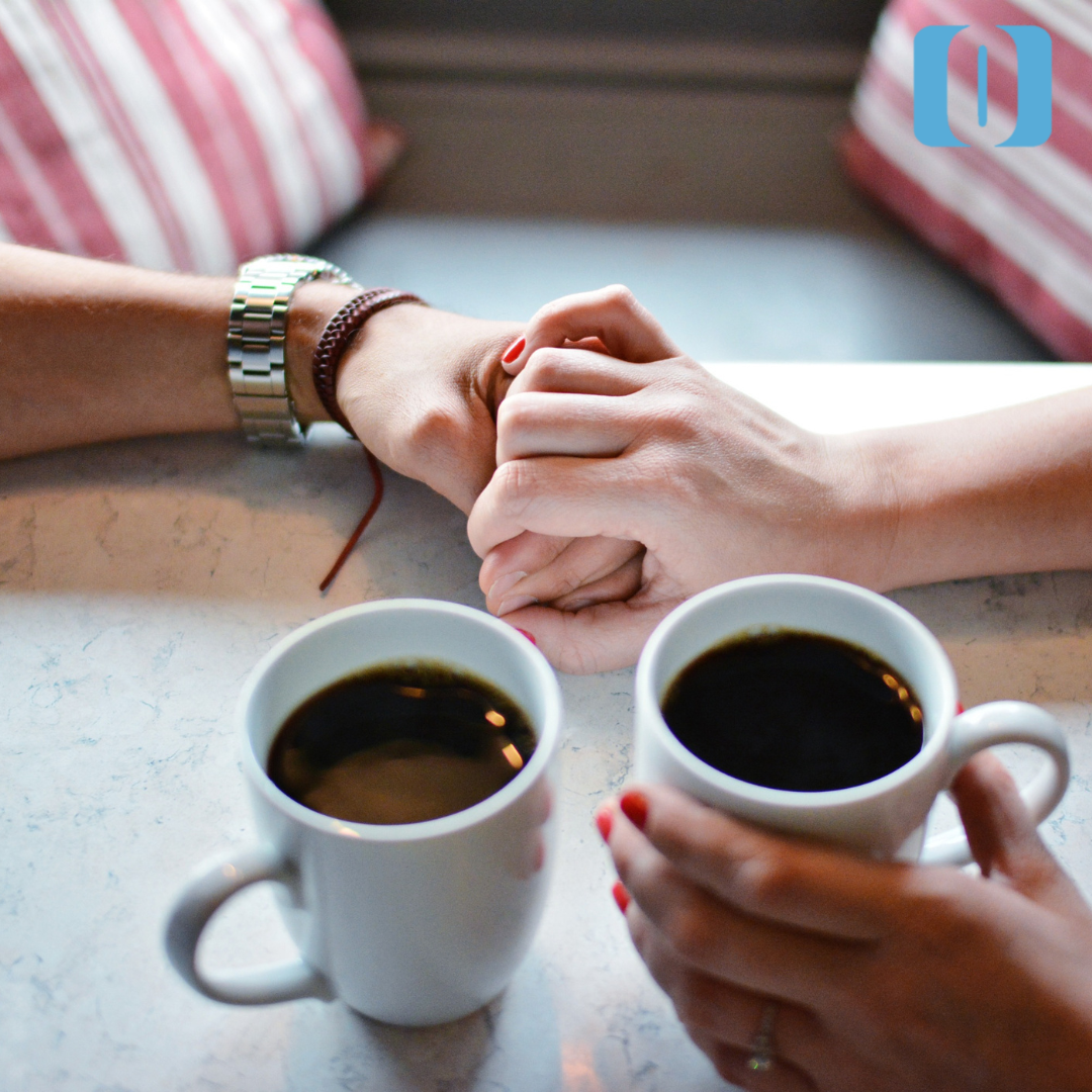 A couple having coffee