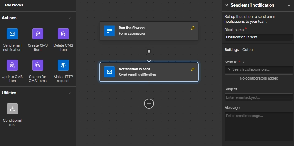 Setting up a flow with logic