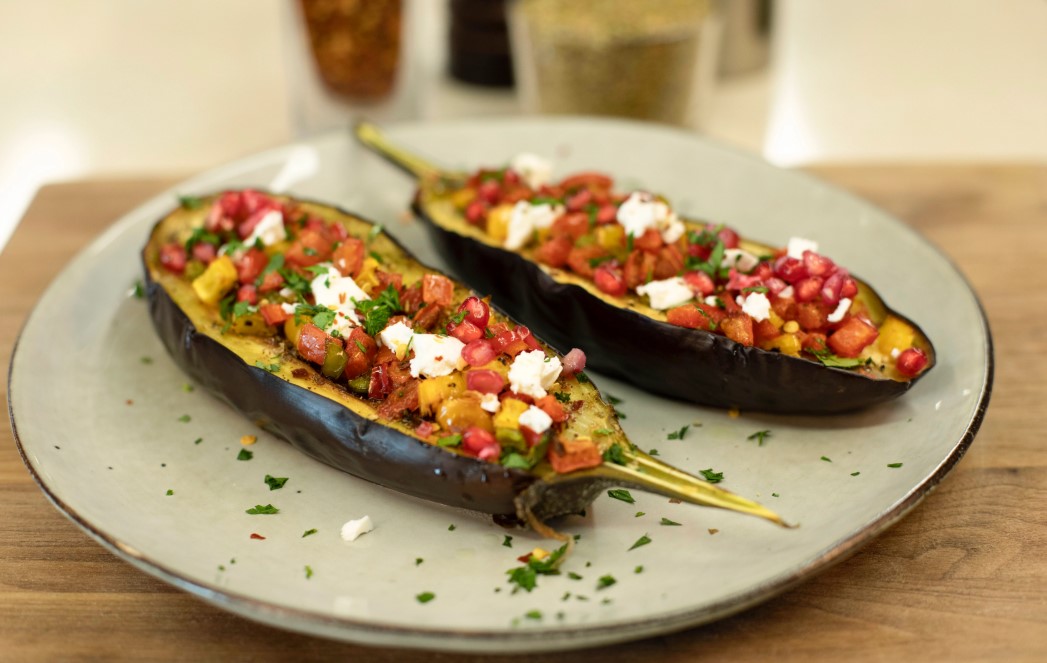 Keto Recipe 1 Roasted Eggplant Boats With Feta