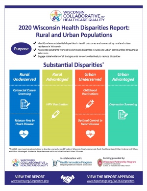 Front cover of the 2020 WCHQ Health Disparities Report