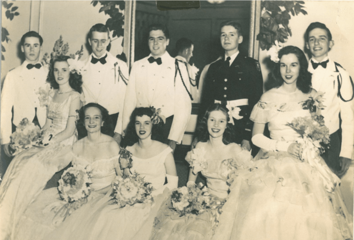 (Far Right) Brad & Sally Currey at Baylor Military School Dance